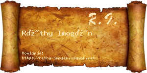 Réthy Imogén névjegykártya